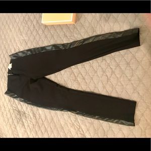 EUC J Crew Gigi Black pant with leather details